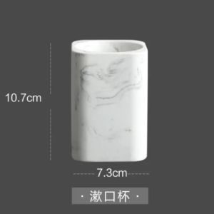 Bathroom Four Piece Set Resin Marble Bathroom Set Wash Sets Lotion Bottle Mouthwash Cup Cotton Swab Tray Soap Dispenser