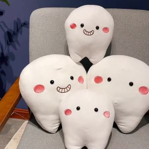 FCJOJO CASTLE 25/35Ccm Simulation Tooth Plush Toys Cute White Teeth Stuffed Doll Soft Pillow Cushion Gift For Children kids