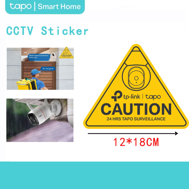 TPLink Tapo Caution Sign CCTV Sticker Lazada PH