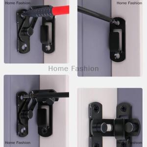 [COD] Home Fashion Door Lock Guard Latch Bolt 90 180 Degree Stainless Steel Toggle Latch Sliding barn Door Lock Black Iron Right Angle barn Lock
