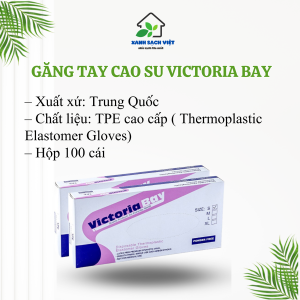 Hộp 100 găng tay cao su Victoria Bay dùng 1 lần tiện lợi siêu dai làm bếp dọn dẹp vệ sinh