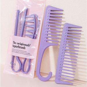 Rơm lúa mì Lược duỗi tóc thẳng lược răng thưa lược gỡ rối tóc Lược gỡ rối tóc làm Tóc Lược tạo kiểu Kit