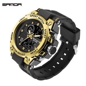SANDA G Style Men Digital Watch Military Sports Watches Dual Display Waterproof Electronic Wristwatch 739