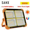 SANX 300W LED Work Light Handheld Solar USB Charging Light Emergency Light Floodlight White Red Light Camping Light Spotlight. 