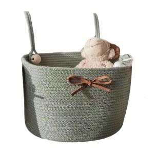 Spacious Hanging Nursery Organizer Baby Crib Storage Basket for Essential Diapers Toy Portable Lightweight Design