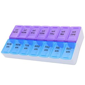 Medicine Pill Storage Box Plastic Portable 7 Days A Pill Medicine Box 14 Cells Drug Box Pill Everyday Weekly Box