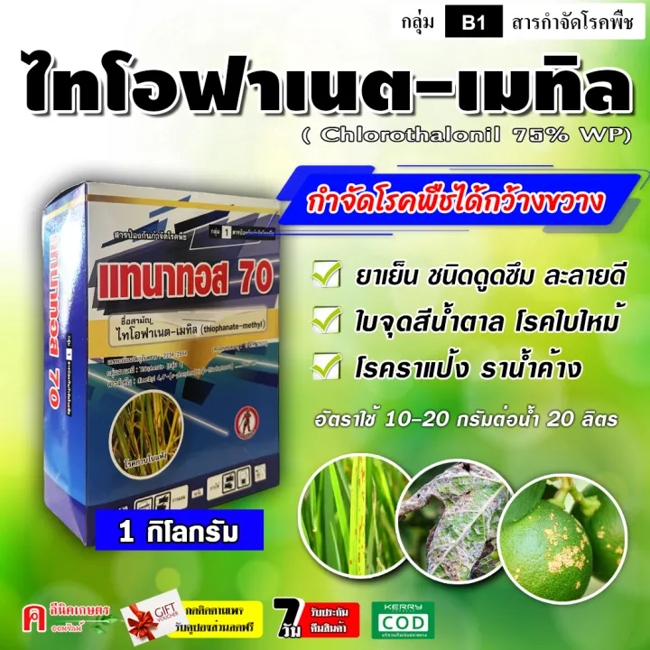 แทนาทอส70-ไทโอฟาเนต-เมทิล 1 กก. กำจัดโรคพืช เชื้อรา