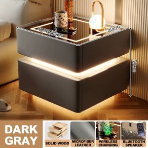 JUANS HOME Simple modern bedroom bedside table smart bedside table wireless charging bluetooth speaker