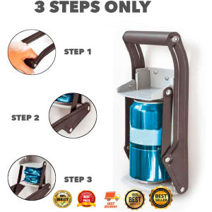 Can Crusher เครื่องบีบกระป๋อง เครื่องหนีบกระป๋อง มือโยก ยึดผนัง พร้อมที่เปิดขวด