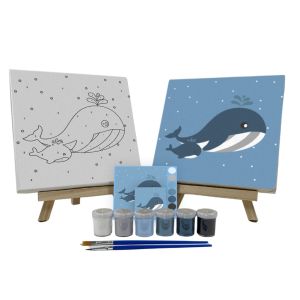 Paint By Number Kit [ Whales ] - Cocoart.id I Kanvas 20 x 20 cm