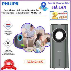 Quạt không cánh làm mát phun sương tạo ẩm. Kiêm lọc không khí ion âm và khử khuẩn UV Serial 4000. Thương hiệu Hà Lan cao cấp Philips - ACR4246X