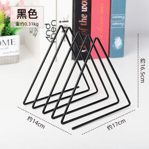 Ins Nordic Simple Desktop Metal Triangle Iron Book Shelf File Racks Newspapers And Magazines Cd Rack Living Room Study Desk Organisers Decoration Storage Holder