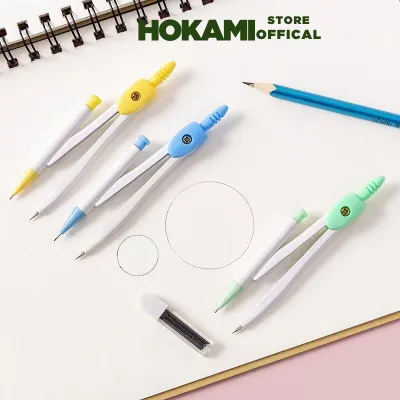 Compa vẽ kỹ thuật học sinh - compa chì kim nhiều màu ngòi 0.5 dùng học tập thiết kế - HOKAMI STOER