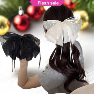 SHENHAO2🎀 Ngọt ngào sequin ren bướm Knot tóc Clip của phụ nữ mới 2025 nửa-up ponytail tóc Grips cá mập vây tóc Clips phong cách tóc truy cập
