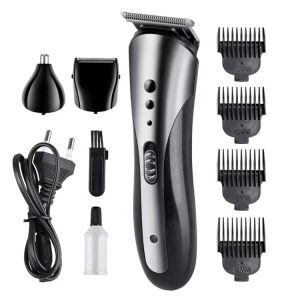 Kemei Men 3 in 1 Hair Clipper Multifunctional Hair Trimmer Rechargeable Electric Beard Nose Ear Shaver Professional Waterproof Wireless Razor Beard Hair Shaver KM-1407