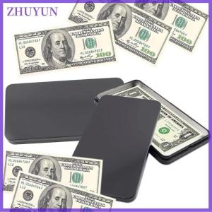 ZHUYUN Paper Money Holder Tinplate Currency Tray Small Metal Cash Storage Box Convenient Money Protector Case Organization