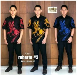 Baju Batik Pria Murah Kemeja  Pria Lengan Pendek Hem  Pria  Pekalongan BC007