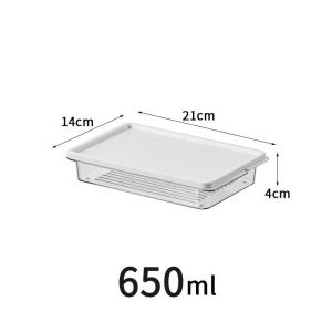 Refrigerator Fresh-keeping Storage Boxes Plastic Vegetable Scallions Food Container with Lid Kitchen Transparent Organizer
