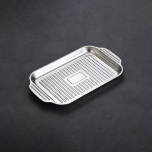 Nampan Panggangan Ikan Persegi Wadah Makanan Stainless / Piring Panci Panggang Baking Tray PH C1213