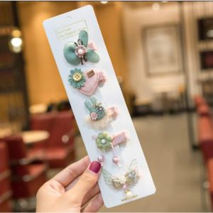 1 SET 15 PCS - Jepit Daisy Rainbow Import Korea Jepitan Rambut Anak Perempuan / Cewek Murah Hairpin Doff Rajut Impor Full Set Bayi Balita alinkidos