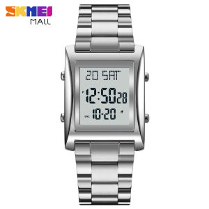 SKMEI 1812 Men Fashion Classic Watch Women Metal Band Casual Digital Wristwatch Alarm Hourly  Chronograph Date Week 30m Waterproof EL Backlight