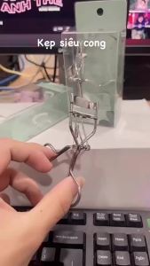 Kẹp Bấm Mi Siêu Cong Chính Hãng HALOMI Bằng Inox Cao Cấp Bấm Êm Tặng Kèm 1 Đệm Kẹp