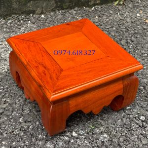 Nhất sơn vuông Đế chân quỳ Đôn thờ gỗ hương cao 9cm nhiều cỡ mặt