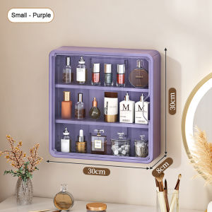 Easy Install Wall Cabinet for Bathroom - Hanging Storage Box with 4 Hooks Perfect for Face Wash Station Beauty Products Towels (No Tools Needed)
