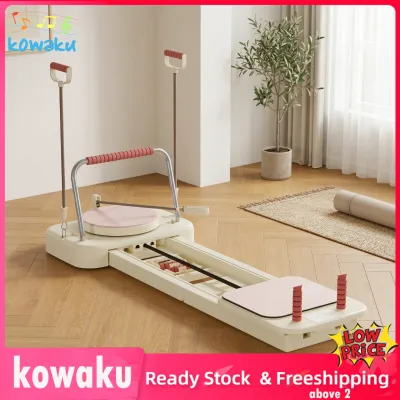 kowaku Adjustable Resistance Foldable Pilates Reformer Space-Saving Home Pilates Reformer Slimline Workout Machine Compact for Apartment