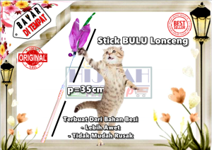 Mainan Kucing Tongkat Kucing Mainan Interaktif Kucing Anjing Stick Lonceng Berbulu Lucu Imut Kuat Kokoh Dari Besi Untuk Kucing Aktif Bergerak - Isi 1 Pcs Warna Random - Hijrah Pet Shop
