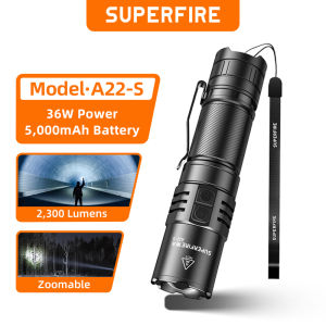 SUPERFIRE Flashlight Super Bright Type-C Rechargeable Aluminum Alloy Water Proof Outdoor Torchlight For Camping Hiking Expedition A22-S