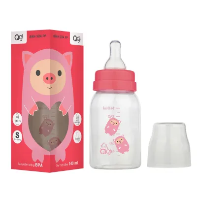 [HCM]BÌNH SỮA AGI 140ML CÓ VAN CHỐNG SẶC