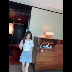 Ammin Áo thun cotton tay ngắn thêu tinh tế thời trang vòng cổ đơn giản mùa hè 2024 áo Áo Blouse thanh lịch tay áo bong bóng giản dị màu trơn phong cách Hàn Quốc cho nữ