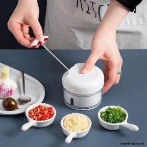 Máy xay tỏi ớt cầm tay mini đa năng trắng tiện lợi dễ dàng tháo lắp vệ sinh bằng tay Phukienprocare