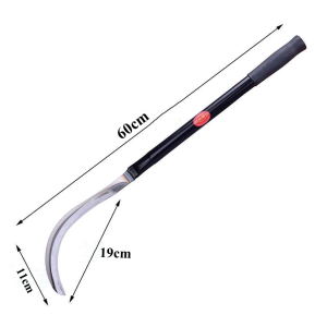 60cm Multipurpose Long Handle Sickle Manganese Steel Agricultural Sickle Garden Tools Blade Karet Scythe Bolo