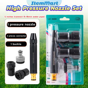 ItemMart High Pressure Nozzle Garden Hose Spray Nozzle Jet Water Pressure Power Spray Nozzle Carwash Set