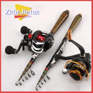 zhanjietun 1.2m-2.4m Portable Mini Telescopic Fishing Rod Spinning Fly Carp Fishing Carbon Fiber Rock Travel Jig Rod