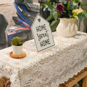 Taplak Meja Lace Putih Vintage/Table Runner Properti Foto Cover Meja/Alas Piknik Alas Meja