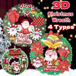 Christmas Wreath Christmas Decorations Christmas Tree Pendant Door Hanging Decor Xmas Ornament Gift