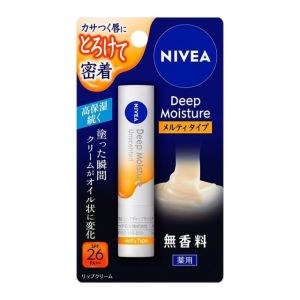 NIVEA Deep Moisture Lip Balm Regular / Melty Type/ Unscented【Direct From Japan】