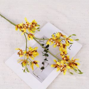 LINSBAYWU Lan Bướm Nhỏ Hoa Lan Vanda nhân tạo Cảm giác chân thật Làm thủ công Mô phỏng hoa lan mini Cắm hoa Nhân tạo Phalaenopsis giả mini Quà tặng tiệc cưới