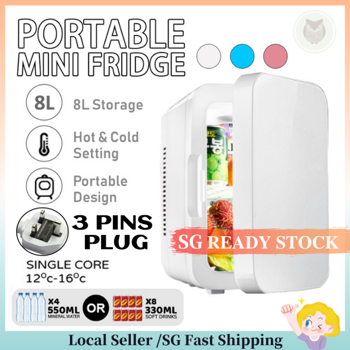 👍SG READY STOCK 8L Refrigerator Mini Freezer Outdoor Refrigerator Fridge Mini Peti Sejuk Mini Fridge Cosmetic Fridge Storage