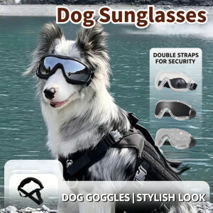Dog Goggles Sun Glasses Windproof UV Protection Riding Eyewear Adjustable Large Dog Glasses