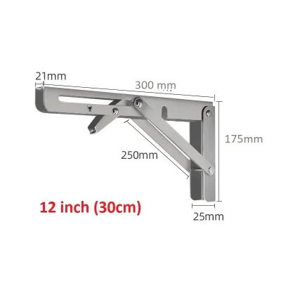 Inox -1 Cặp Bản Lề Gập Thông Minh Chịu Lực Pát Kẹp Chữ L Treo Tường Đa Năng-030