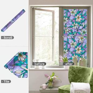 (45cm*200cm)  Window Privacy Film Stained Glass Window Clings: Decorative Window Tinting Film for Home Anti-UV Frosted Glass Window Film Heat Control Door Covering Non-Adhesive Window Stickers window sticker glass privacy
