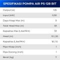 SHIMIZU PS-128 BIT Pompa Air Sumur Dangkal 125 Watt (Non Otomatis). 