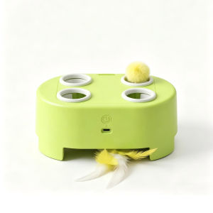 Cat Toy Automatic Whack a Mole 3 Modes USB Rechargeable Interactive Feather for Indoor Cats