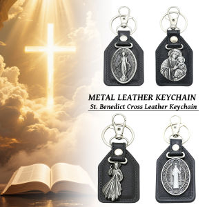 Onisa Metal Keychain Cross Leather Keychain for Small Gift Mens Car Keychain