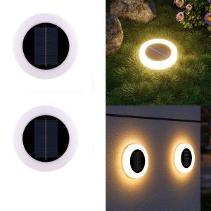UDIEOA  2PCS Waterproof Solar Garden Lawn  Lights Warm /White Light Dual-purpose Floor Under Spot Lamp Creative Energy Saving Wall Lamp Landscape PathWay