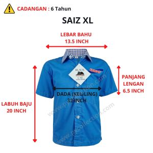 KEMEJA TADIKA KEMAS COTTON - BAJU SEKOLAH JENAMA BLACK CAT ( BC027 )